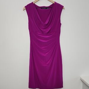 Lauren Ralph Lauren Pink Sleeveless Cowl Neck Sheath Dress